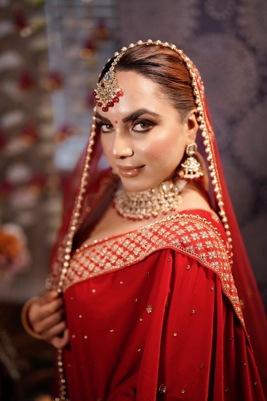 Bridal Red Necklace Set | Red Bridal Jewelry | Red Bridal Necklace Set | Bridal Necklace, Earrings & Tikka Set | Indian Bridal Jewelry | Red