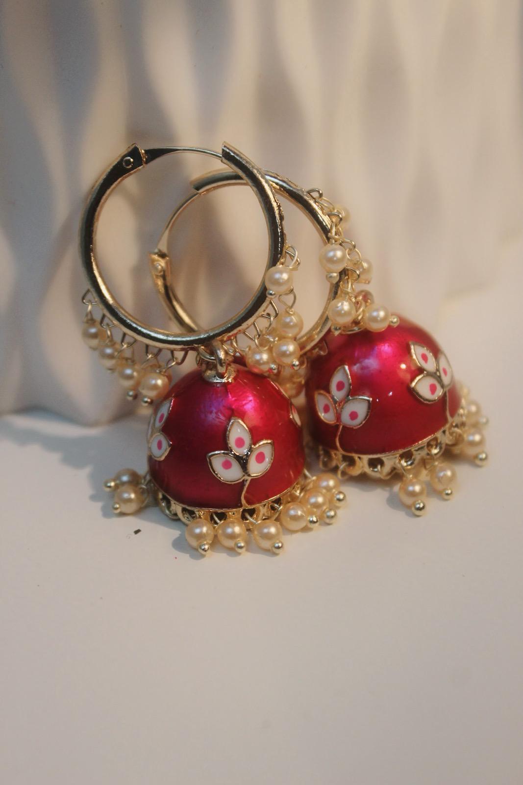 Rose Brown Jhumka | Brown Jhumka Earrings | Earrings | Jhumki | Cute Jhumka | Jhumka | Gold Jhumka | Tiny Jhumka | Colorful Jhumka