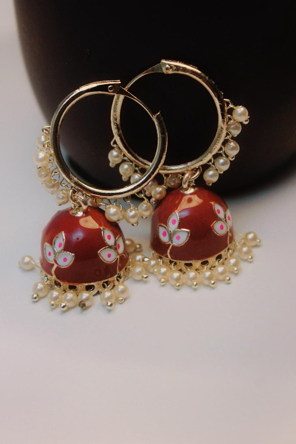 Rose Brown Jhumka | Brown Jhumka Earrings | Earrings | Jhumki | Cute Jhumka | Jhumka | Gold Jhumka | Tiny Jhumka | Colorful Jhumka