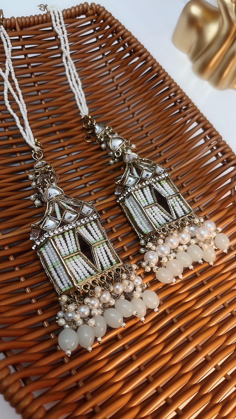 Doli Earrings | Light Mint Earrings | Indian Earrings | Indian Jewelry | South Asian Jewelry | Waaliyaan | Partywear Earrings | Doli Dangler