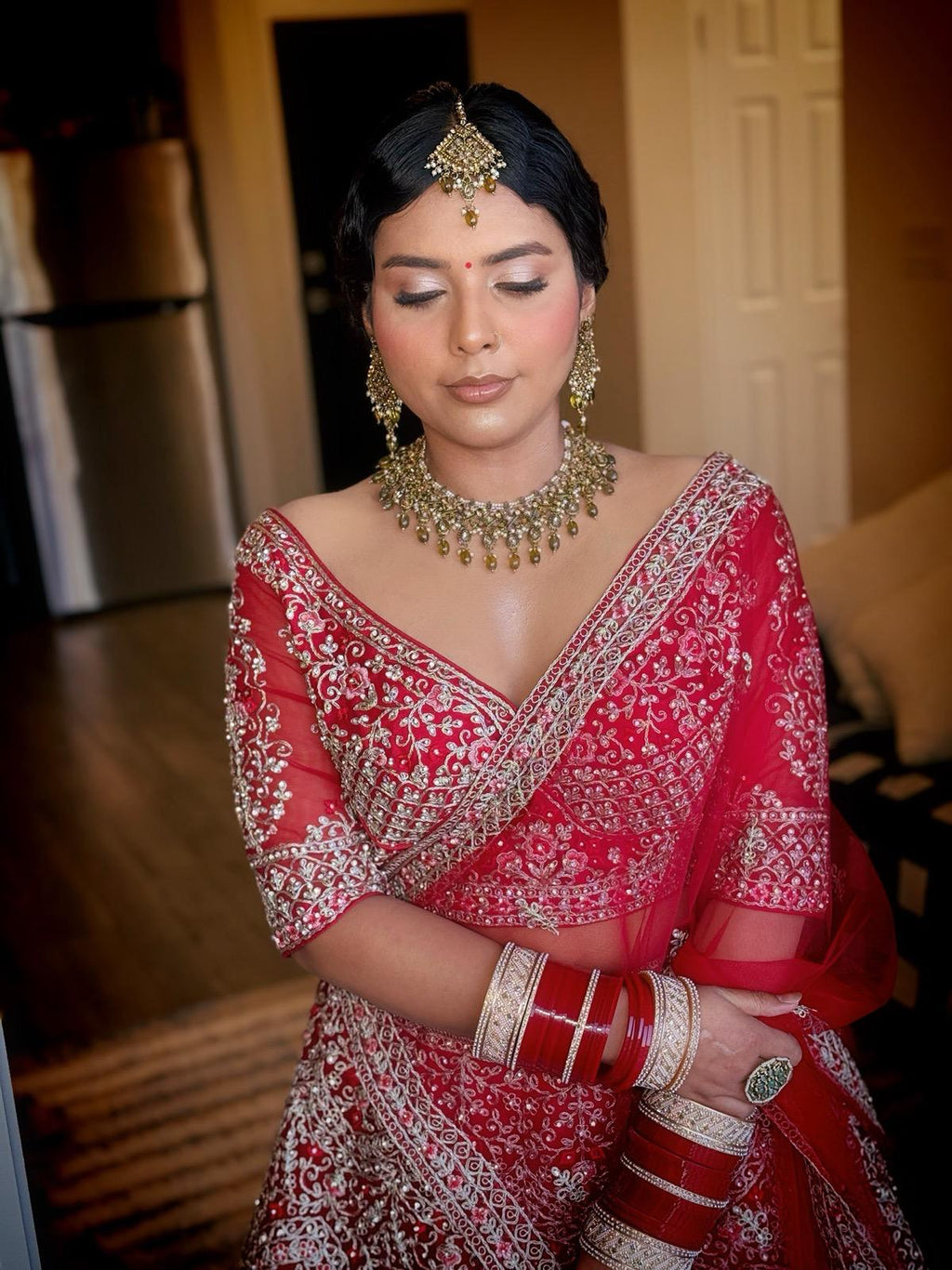 Olive color Royal Necklace, Earings & Tikka Set | Indian Jewelry | South Asian Jewelry | Tikka | Earings | Danglers | Partywear