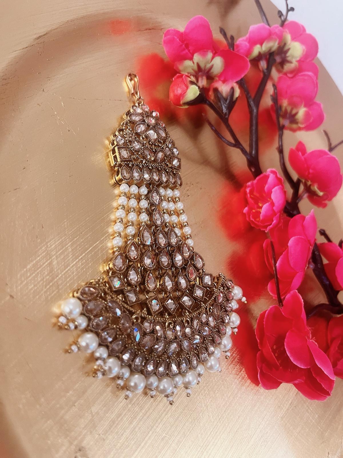 Bridal Paasa White | Moon Pasa Punjabi Jhumar | Indian Jewellery Jewellery Antique Gold Pasa Indian Bridal Jewellery Bollywood Jewellery