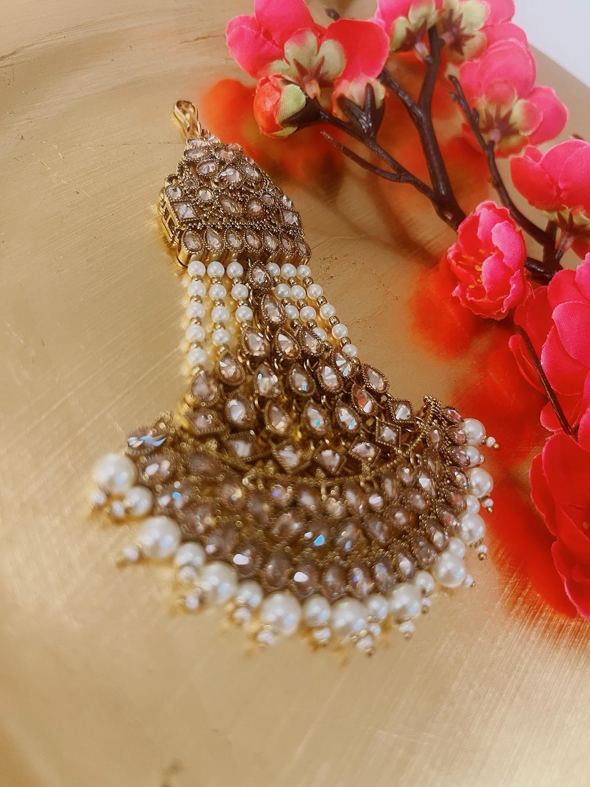 Bridal Paasa White | Moon Pasa Punjabi Jhumar | Indian Jewellery Jewellery Antique Gold Pasa Indian Bridal Jewellery Bollywood Jewellery