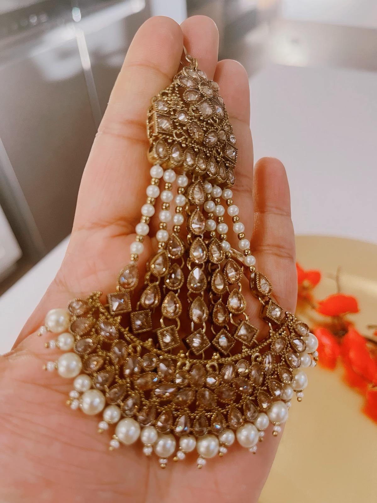 Bridal Paasa White | Moon Pasa Punjabi Jhumar | Indian Jewellery Jewellery Antique Gold Pasa Indian Bridal Jewellery Bollywood Jewellery