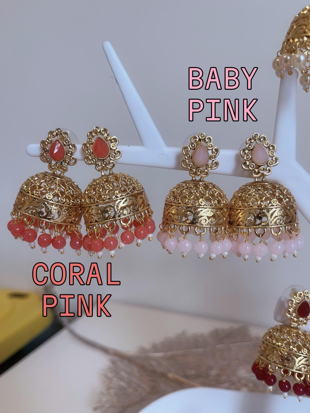 Multicolor Jhumka | Gold plated Jhumka | Pink Jhumka | Mint Jhumka | Peach Jhumka | Maroon Jhumka | Red Jhumka | Green Jhumka | Olive Jhumka