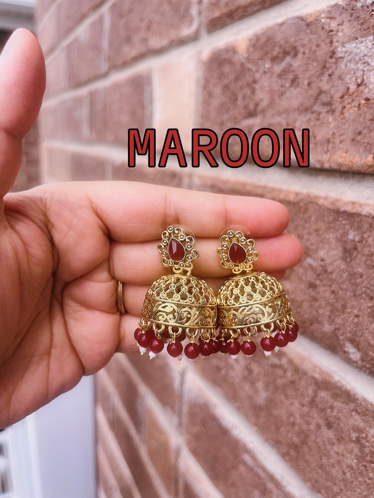 Multicolor Jhumka | Gold plated Jhumka | Pink Jhumka | Mint Jhumka | Peach Jhumka | Maroon Jhumka | Red Jhumka | Green Jhumka | Olive Jhumka