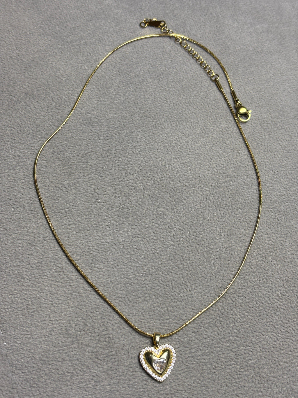 Heart Shaped Crystal Pendant Necklace