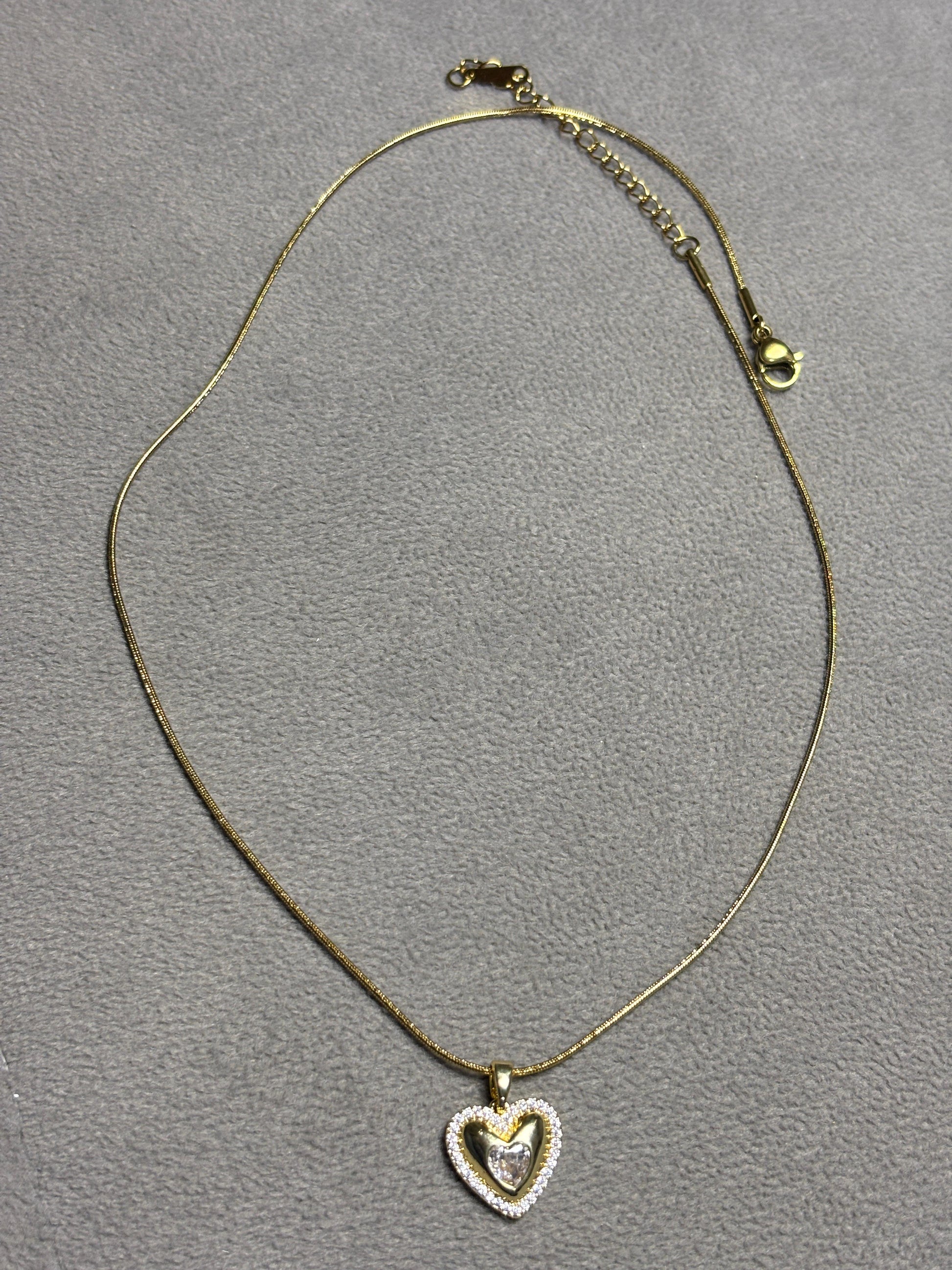 Heart Shaped Crystal Pendant Necklace