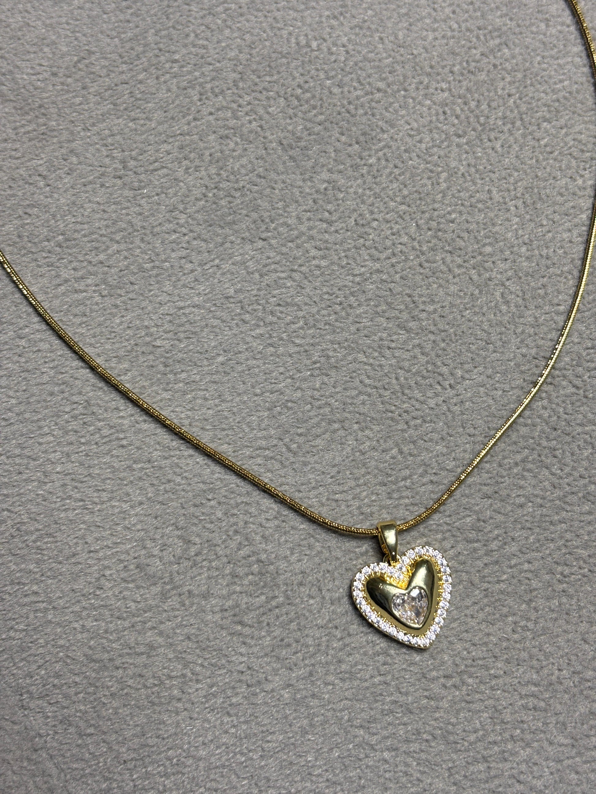 Heart Shaped Crystal Pendant Necklace