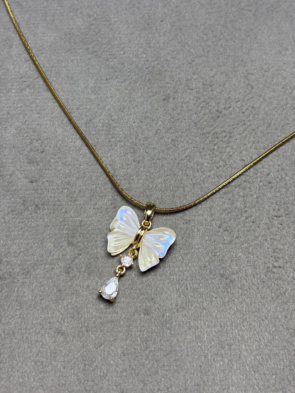 Ivory Butterfly Pendant Necklace