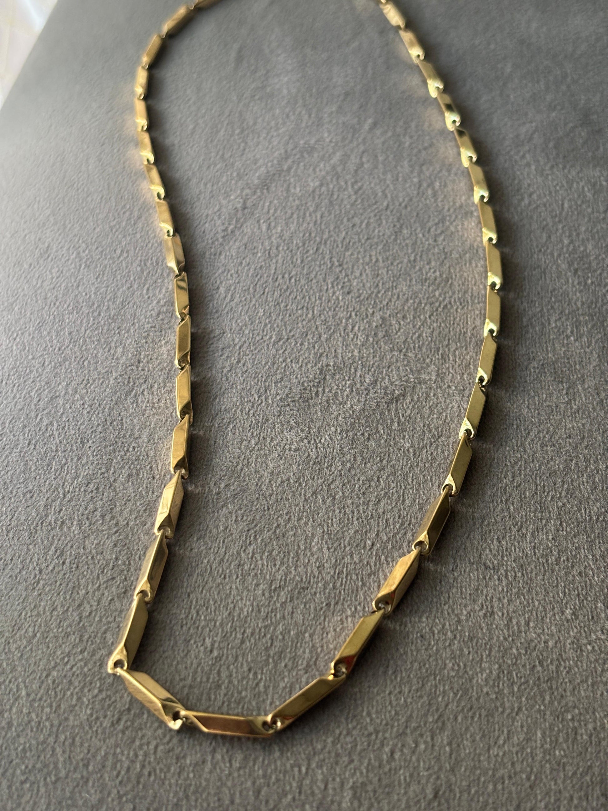 Modern Gold Rectangle Link Chain Necklace