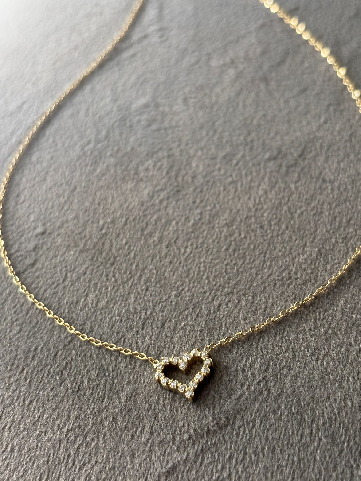 Dainty Pave Heart Gold Necklace