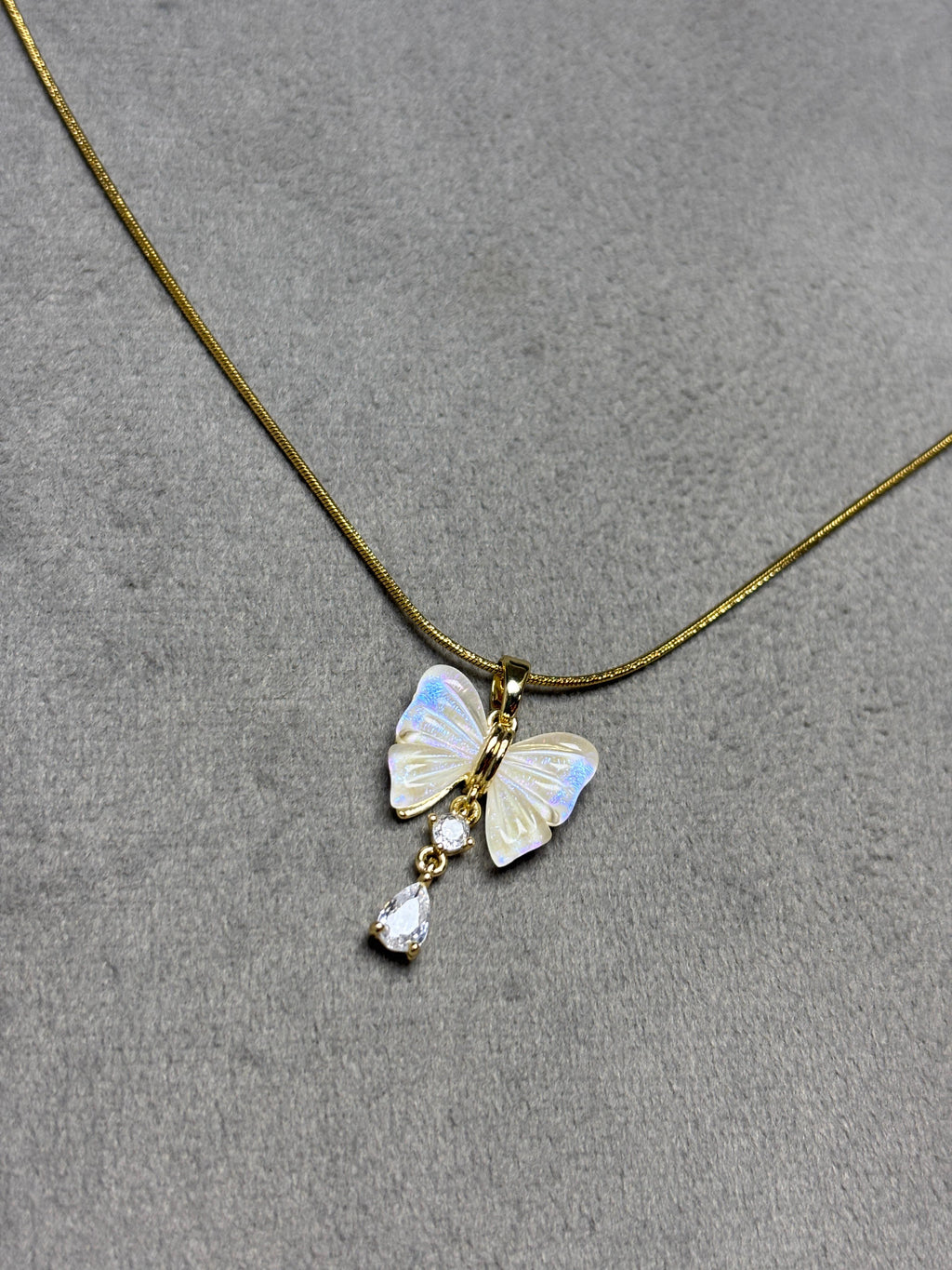 Ivory Butterfly Pendant Necklace