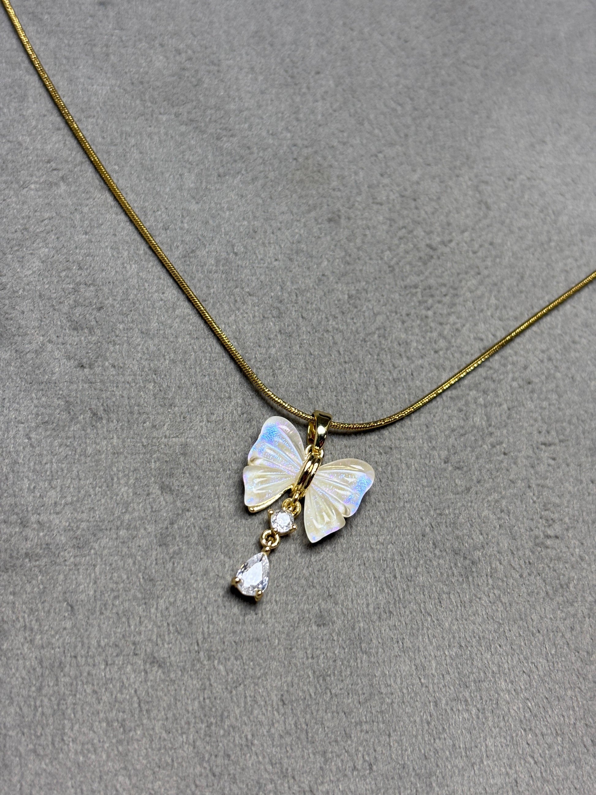 Ivory Butterfly Pendant Necklace